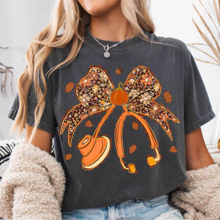 Coquette Fall Nurse Cozy Season Comfort Colors T-shirt