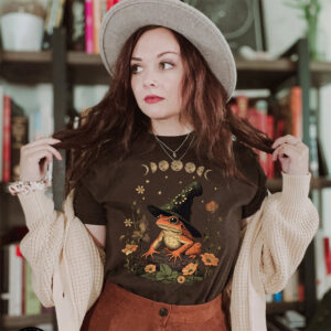 Mystic Witchy Frog and Moon Phase Comfort Colors Tee 3