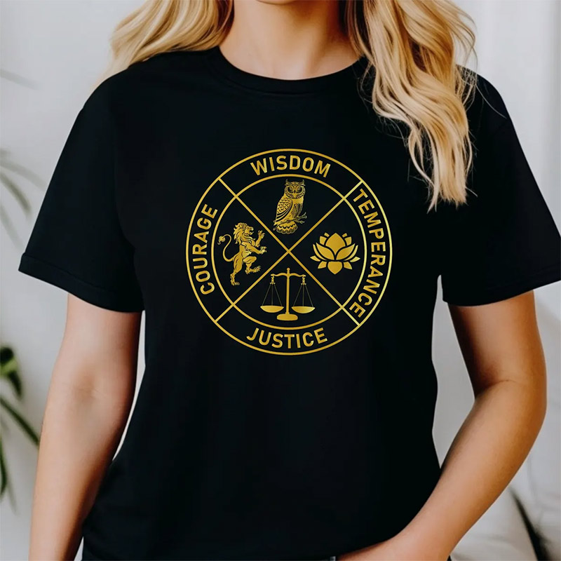 Stoic Virtues Temperance Justice & Courage Wisdom Shirt Stoic Virtues Temperance Justice & Courage Wisdom Shirt