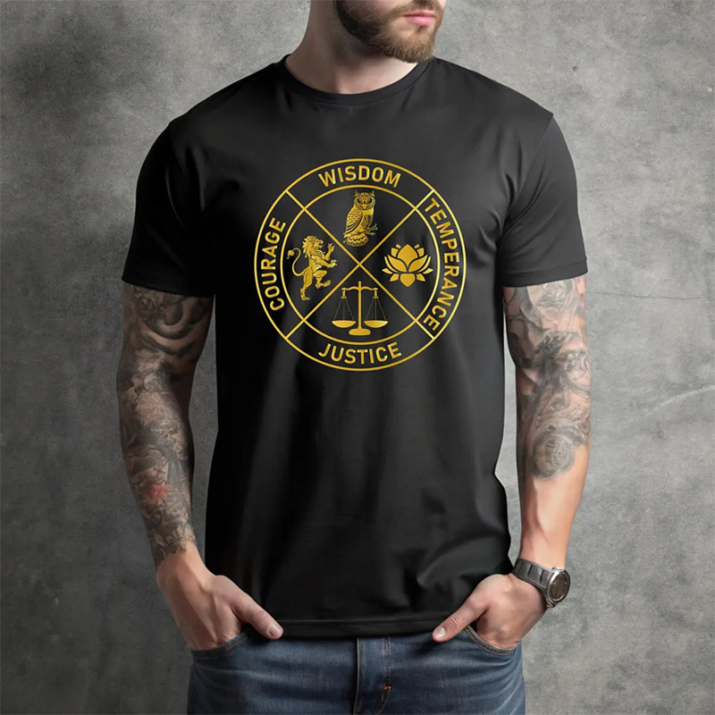 Stoic Virtues Temperance Justice & Courage Wisdom Shirt Stoic Virtues Temperance Justice & Courage Wisdom Shirt