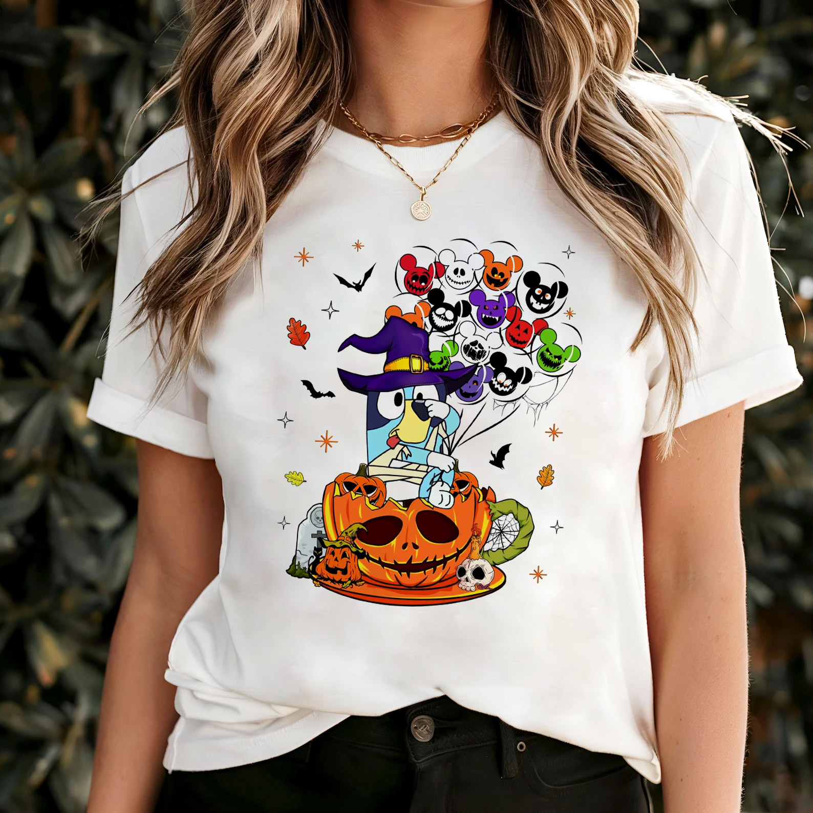 Bluey Halloween Vibes Cartoon T-shirt Bluey Halloween Vibes Cartoon T-shirt