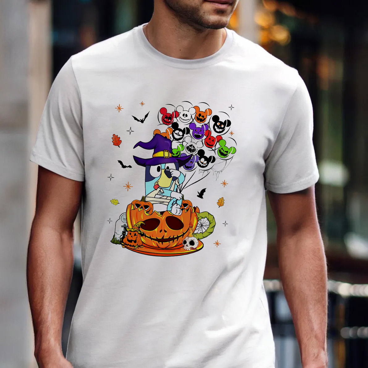 Bluey Halloween Vibes Cartoon T-shirt Bluey Halloween Vibes Cartoon T-shirt