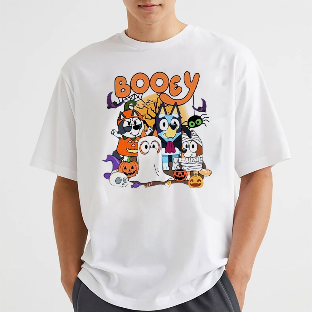 Booey Halloween Bluey Cartoon Holiday T-shirt Booey Halloween Bluey Cartoon Holiday T-shirt