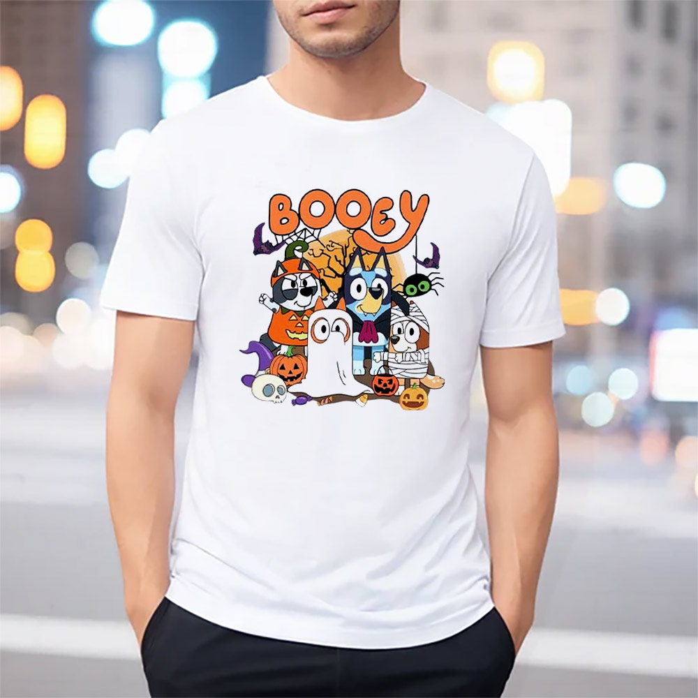Booey Halloween Bluey Cartoon Holiday T-shirt Booey Halloween Bluey Cartoon Holiday T-shirt
