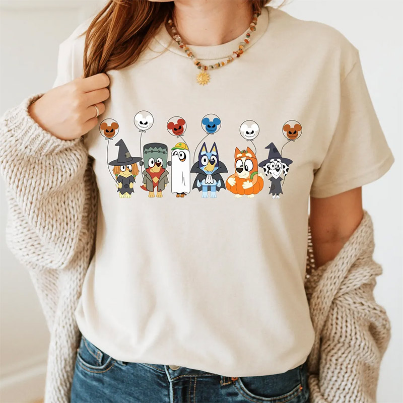 Disney Trick Or Treat Bluey Characters Comfort Colors T-shirt Disney Trick Or Treat Bluey Characters Comfort Colors T-shirt
