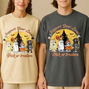 Halloween Bluey Trick Or Treaters Comfort Colors Tee 1