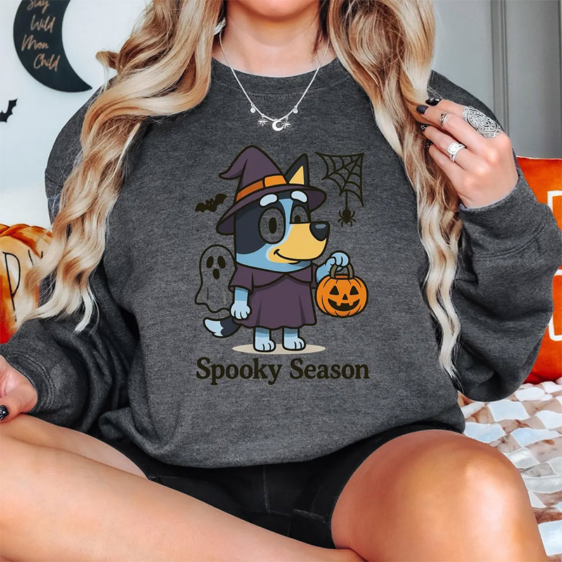 Spooky Season Witch Bluey Halloween T-shirt Spooky Season Witch Bluey Halloween T-shirt