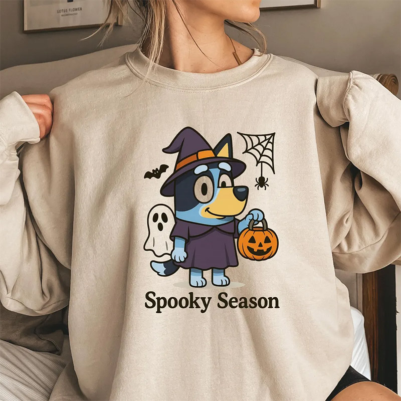 Spooky Season Witch Bluey Halloween T-shirt Spooky Season Witch Bluey Halloween T-shirt