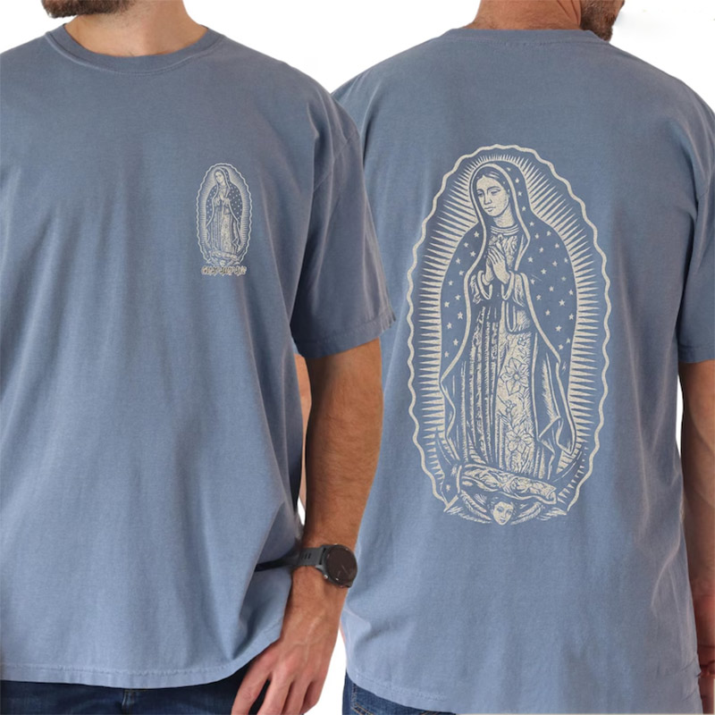 Devout Catholic Man Mary 2-sided Comfort Colors Tee Devout Catholic Man Mary 2-sided Comfort Colors Tee