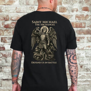 Saint Michael the Archangel Catholic Warrior 2 sided Shirt