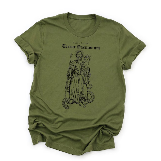 St. Joseph Terror Of Demons Catholic Saint Quote Comfort Colors Tee St. Joseph Terror Of Demons Catholic Saint Quote Comfort Colors Tee