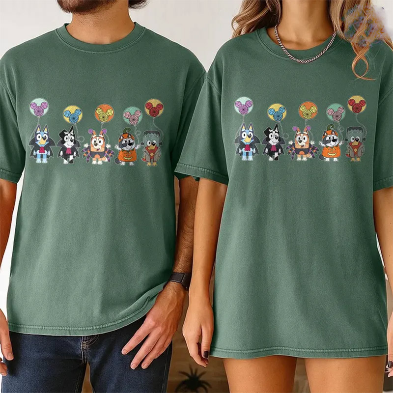 Halloween Bluey Friends, Cute Bluey  Comfort Colors Shirt Halloween Bluey Friends, Cute Bluey  Comfort Colors Shirt