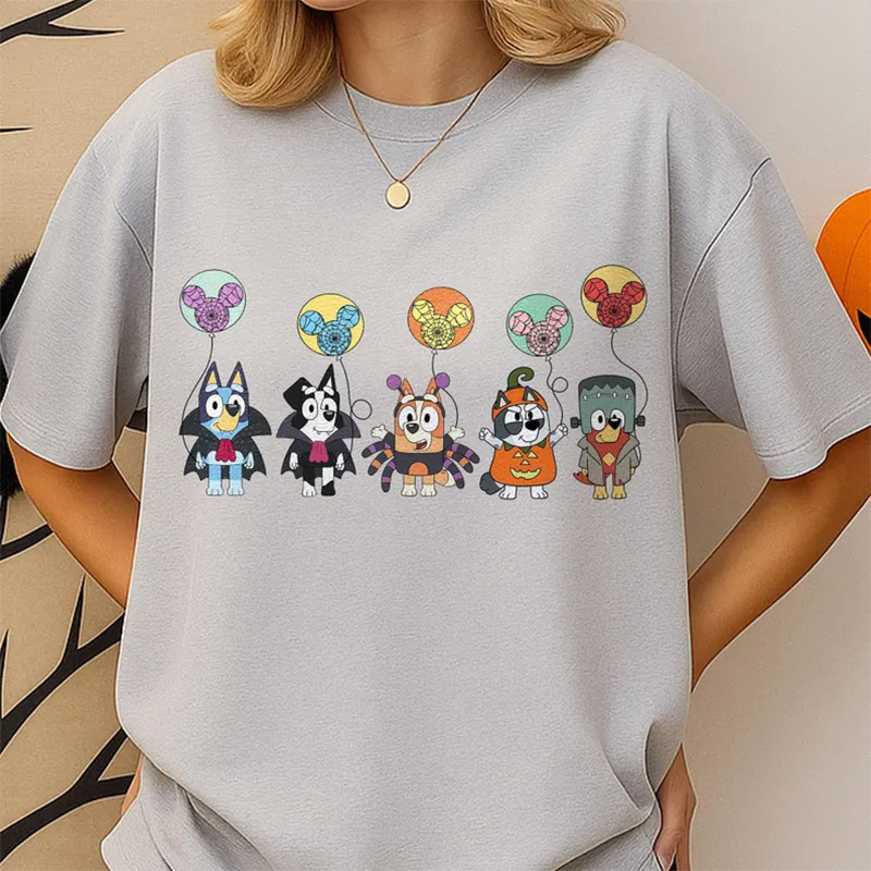 Halloween Bluey Friends, Cute Bluey  Comfort Colors Shirt Halloween Bluey Friends, Cute Bluey  Comfort Colors Shirt