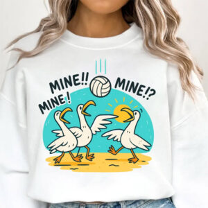 Funny Bird Playing Volleyball T shirt 1