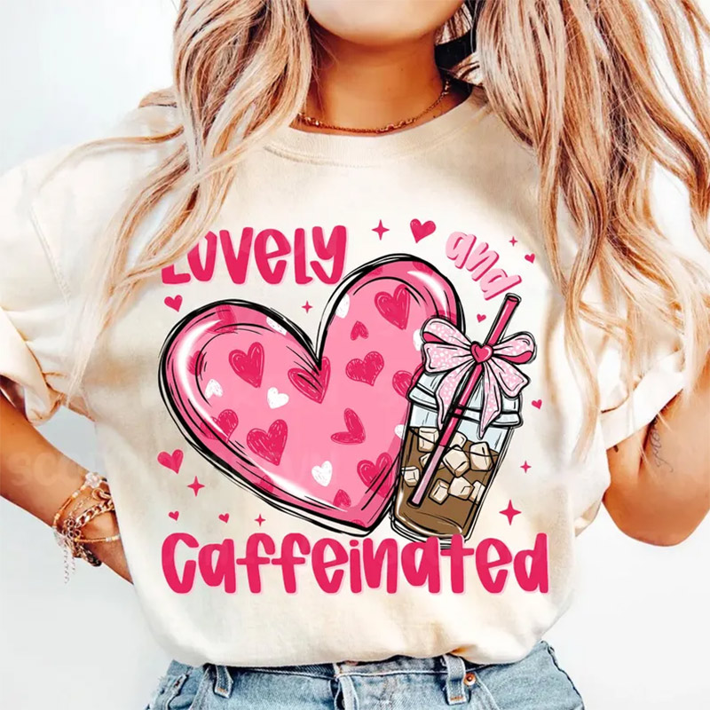 Lovely And Caffeinated Happy World Coffee Day Shirt Lovely And Caffeinated Happy World Coffee Day Shirt