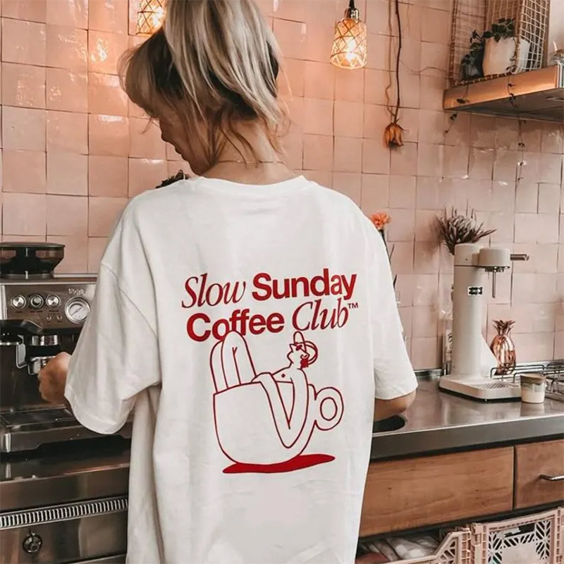 Slow Sunday Coffee Club National Coffee Day 2 Sided Shirt Slow Sunday Coffee Club National Coffee Day 2 Sided Shirt