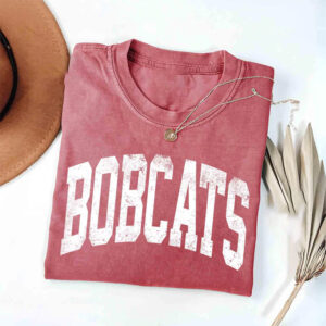 Bobcats Distressed Mascot, School Mascot Comfort Colors Tee 1