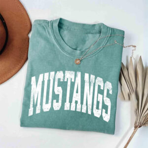 Mustangs School Mascot Comfort Colors Shirt 1