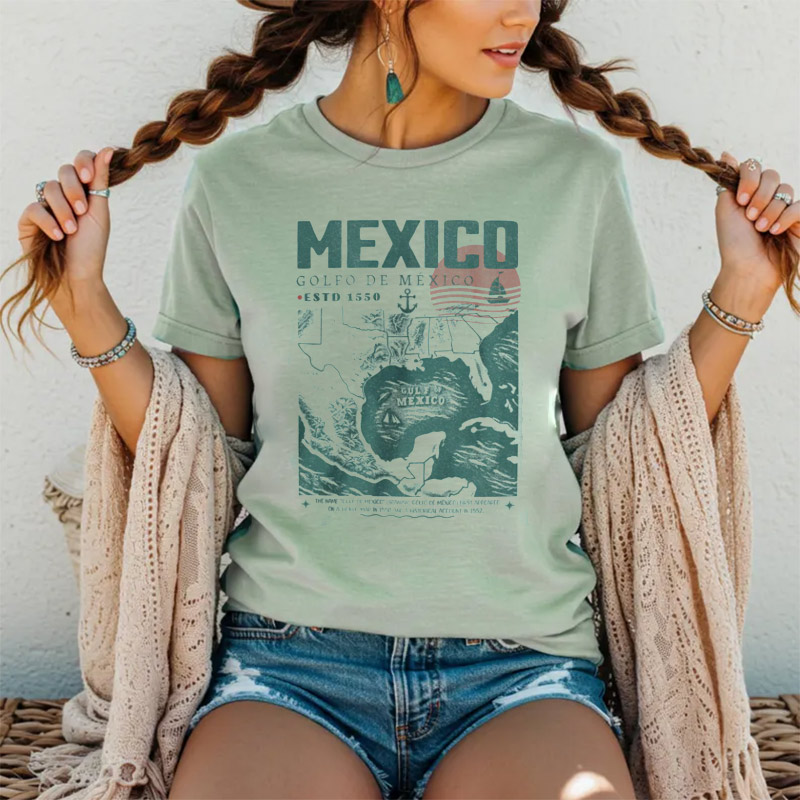 Golfo De Mexico 1550 Retro Gulf Of Mexico Cofmort Colors Tee Golfo De Mexico 1550 Retro Gulf Of Mexico Cofmort Colors Tee