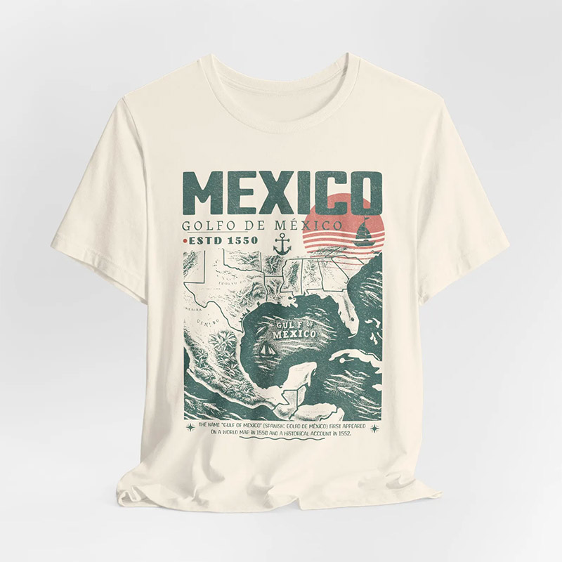 Golfo De Mexico 1550 Retro Gulf Of Mexico Cofmort Colors Tee Golfo De Mexico 1550 Retro Gulf Of Mexico Cofmort Colors Tee