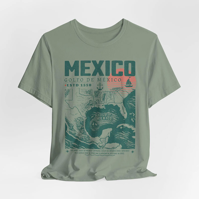Golfo De Mexico 1550 Retro Gulf Of Mexico Cofmort Colors Tee Golfo De Mexico 1550 Retro Gulf Of Mexico Cofmort Colors Tee