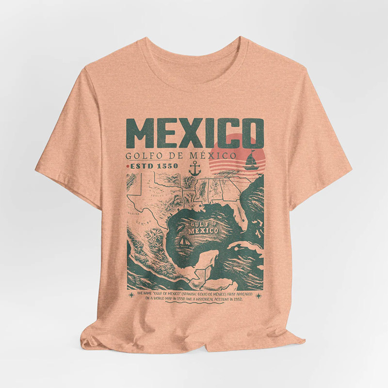 Golfo De Mexico 1550 Retro Gulf Of Mexico Cofmort Colors Tee Golfo De Mexico 1550 Retro Gulf Of Mexico Cofmort Colors Tee