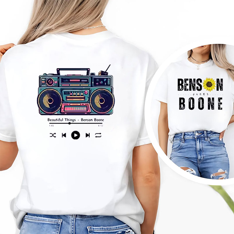 Benson Boone Beautiful Things Radio 2-sided T-shirt Benson Boone Beautiful Things Radio 2-sided T-shirt