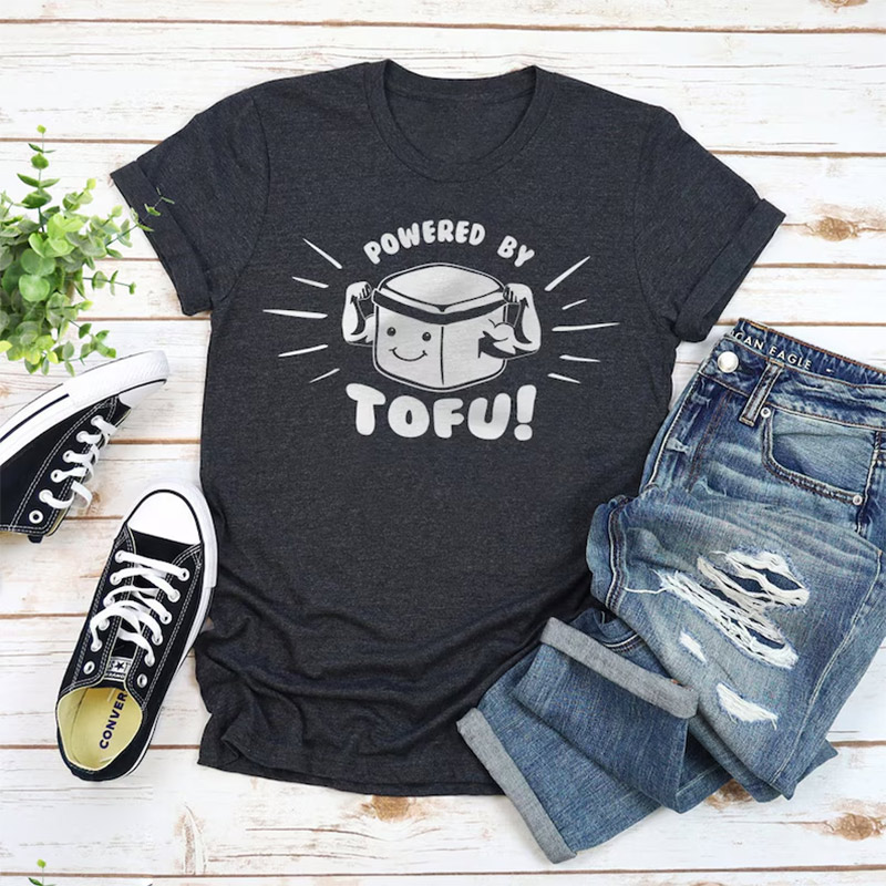Powered By Tofu Funny World Vegetarian Day Shirt Powered By Tofu Funny World Vegetarian Day Shirt