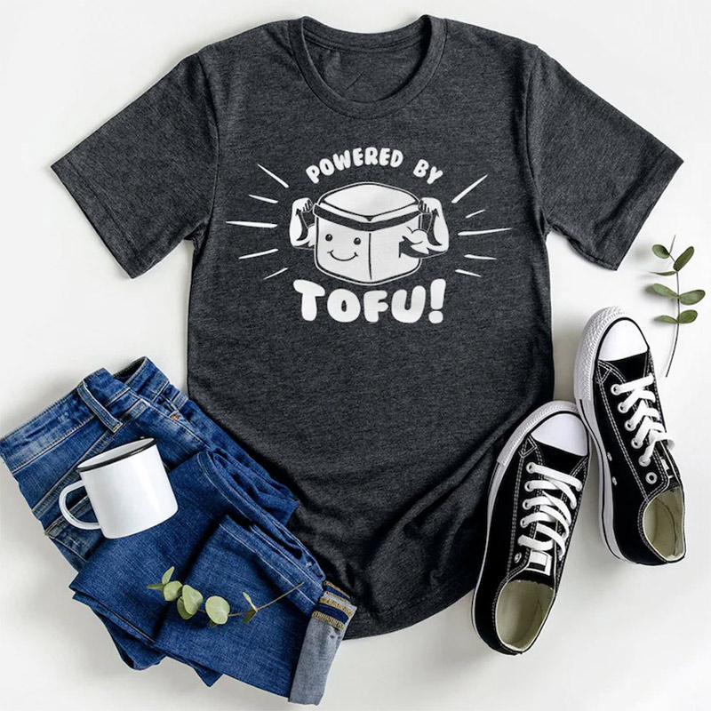 Powered By Tofu Funny World Vegetarian Day Shirt Powered By Tofu Funny World Vegetarian Day Shirt