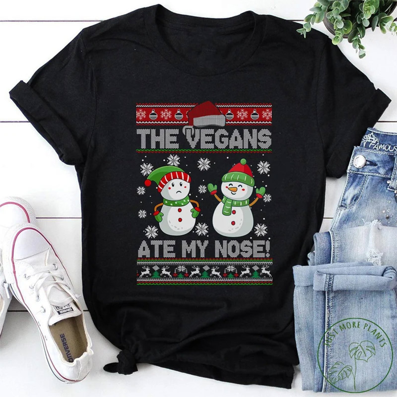 The Vegans Ate My Nose Funny Snowman Vegan Day Shirt The Vegans Ate My Nose Funny Snowman Vegan Day Shirt