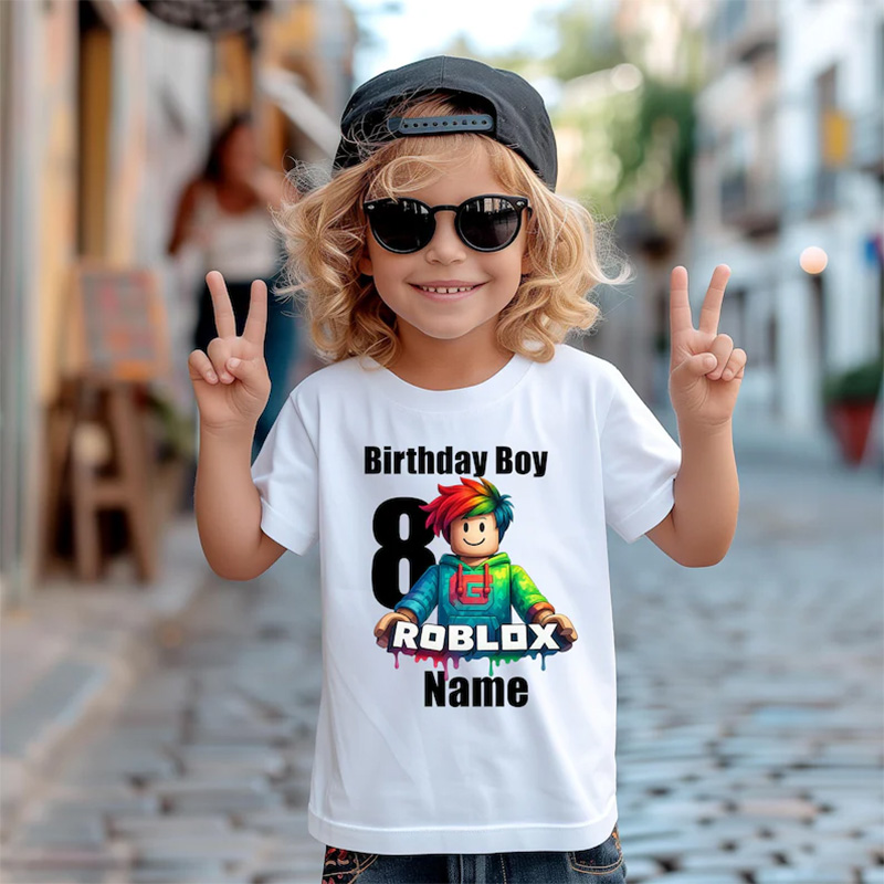 Custom Roblox Game Themed Birthday Party Shirt Custom Roblox Game Themed Birthday Party Shirt