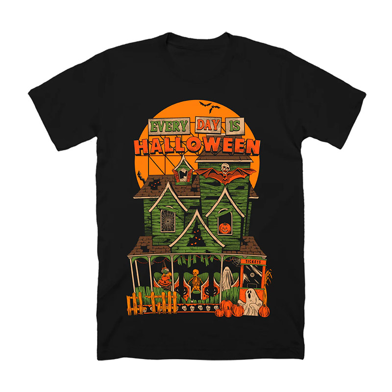 Every Day Is Halloween Horror Scary House T-shirt Every Day Is Halloween Horror Scary House T-shirt