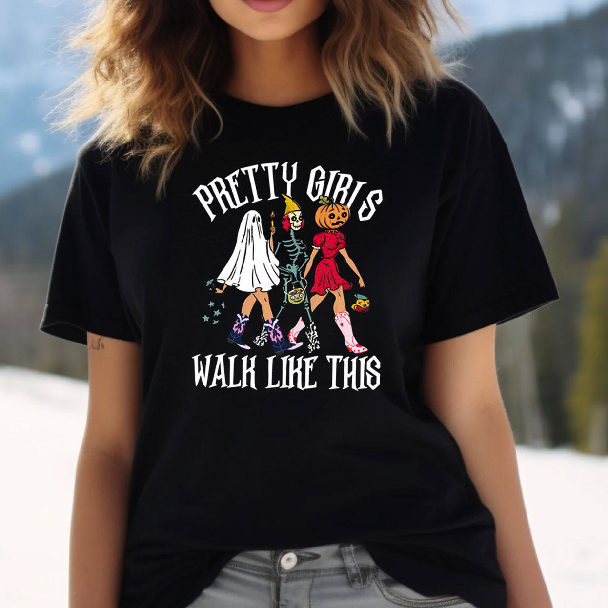 Pretty Girls Walk Like This Trick Or Treat Halloween Night T-shirt Pretty Girls Walk Like This Trick Or Treat Halloween Night T-shirt