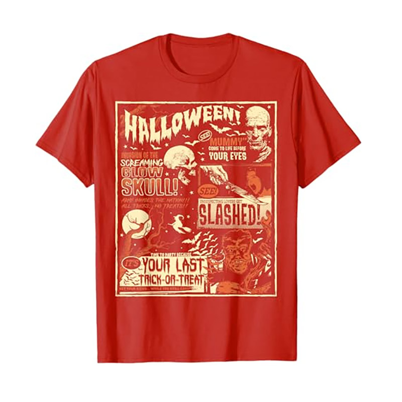 Terror Old Time Halloween Glow Skull Retro T-shirt Terror Old Time Halloween Glow Skull Retro T-shirt