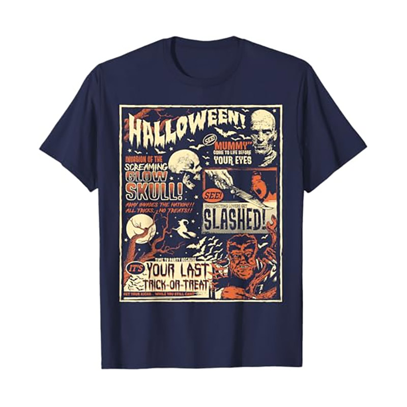 Terror Old Time Halloween Glow Skull Retro T-shirt Terror Old Time Halloween Glow Skull Retro T-shirt