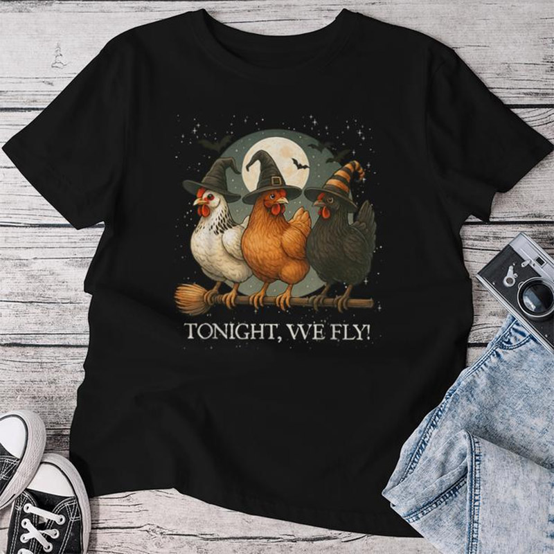 Tonight We Fly Chicken Spooky Season Farm Halloween T-shirt Tonight We Fly Chicken Spooky Season Farm Halloween T-shirt