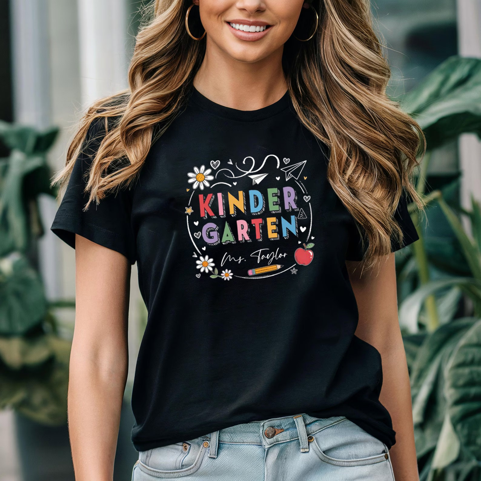 Custom Kindergarten Teacher, Back To School Tee Custom Kindergarten Teacher, Back To School Tee