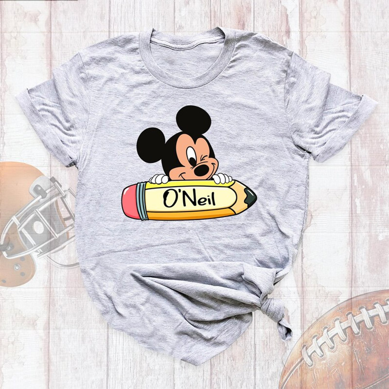Custom Name Disney School Season Couple Matching T-shirt Custom Name Disney School Season Couple Matching T-shirt