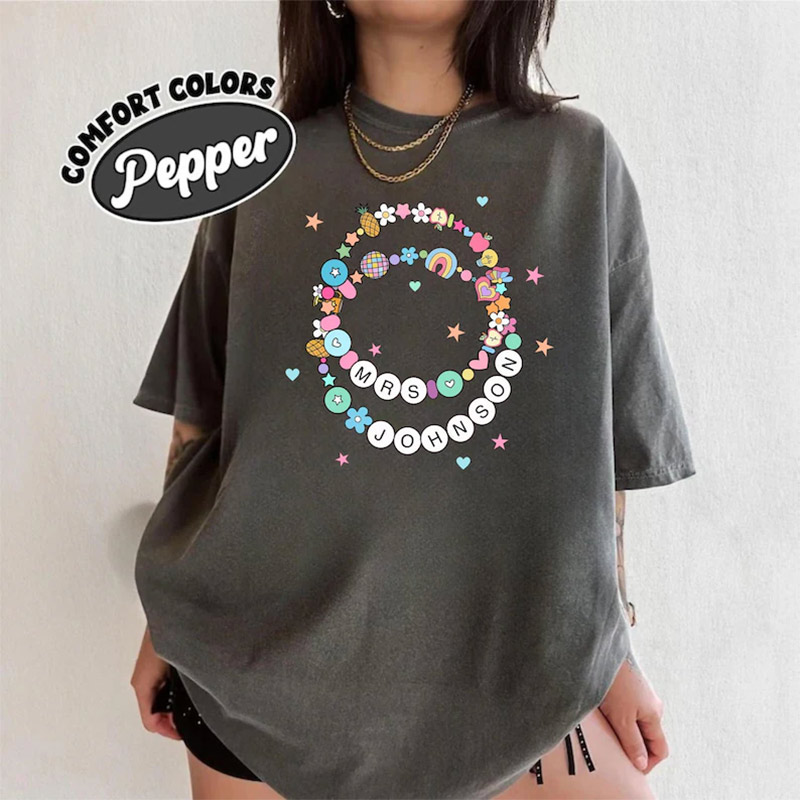 Custom Teacher Necklace Comfort Colors Tee Custom Teacher Necklace Comfort Colors Tee