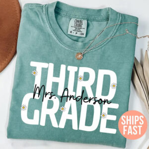 Custom Third Grade Teacher Comfort Colors T-shirt Custom Third Grade Teacher Comfort Colors T-shirt