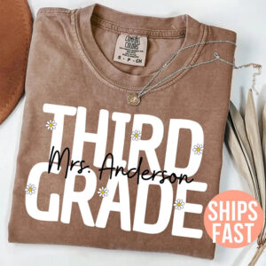 Custom Third Grade Teacher Comfort Colors T shirt 2