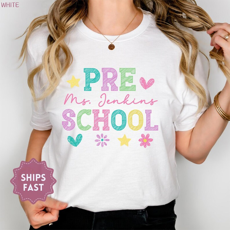 Personalized Preschool Teacher Comfort Colors T-shirt Personalized Preschool Teacher Comfort Colors T-shirt