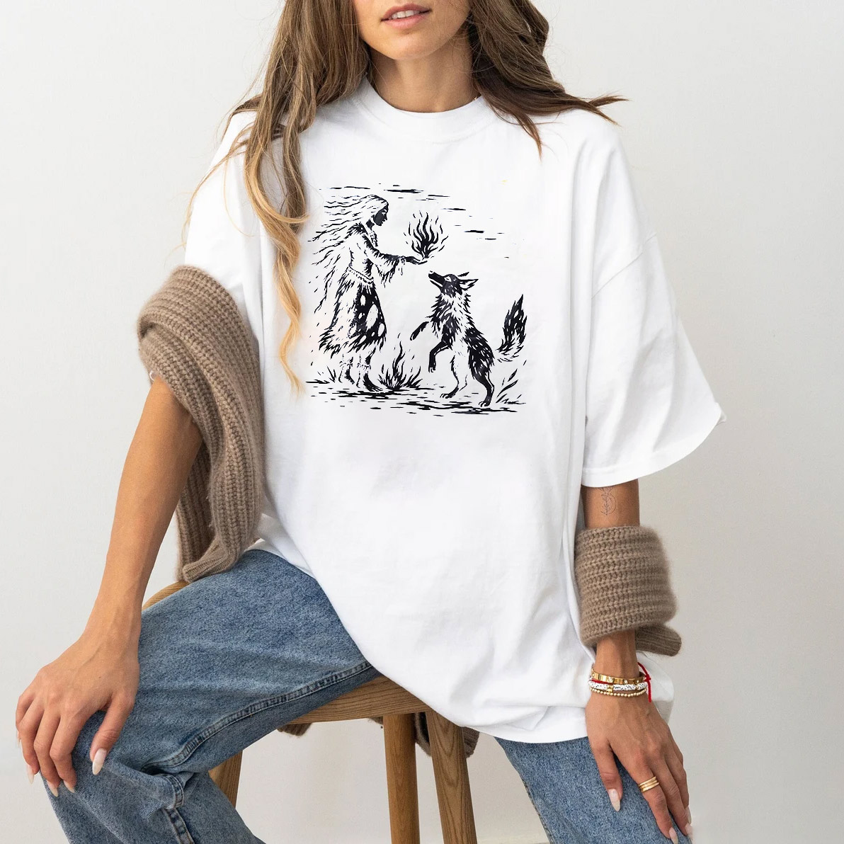 American Native Wolf, American Heritage Day T-shirt American Native Wolf, American Heritage Day T-shirt