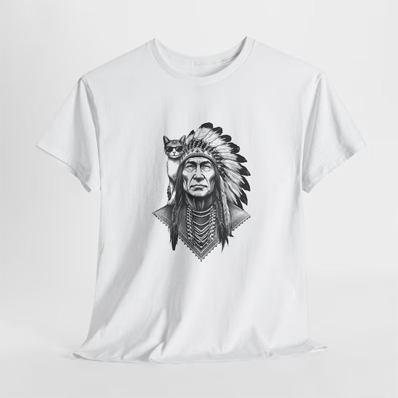 Boho Cat Native American Chief Tee Boho Cat Native American Chief Tee