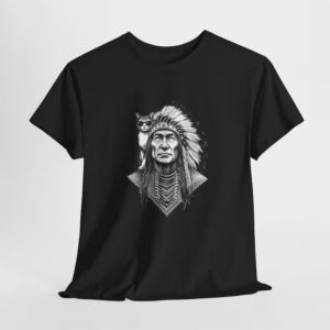 Boho Cat Native American Chief Tee 1