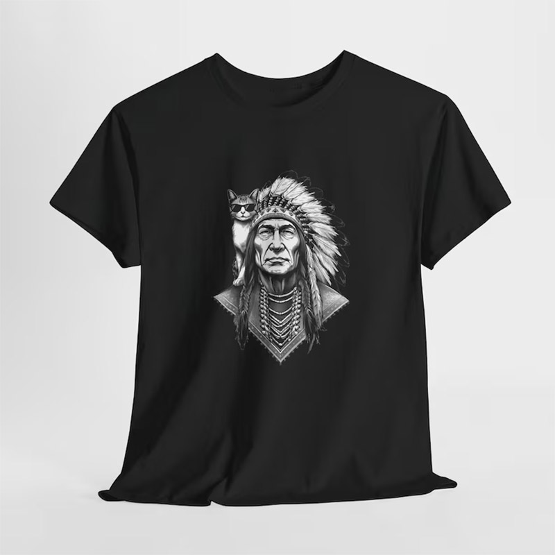 Boho Cat Native American Chief Tee Boho Cat Native American Chief Tee