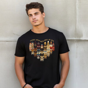 Feathers Appear When Angels Are Near, Native Spiritual Cotton Tee