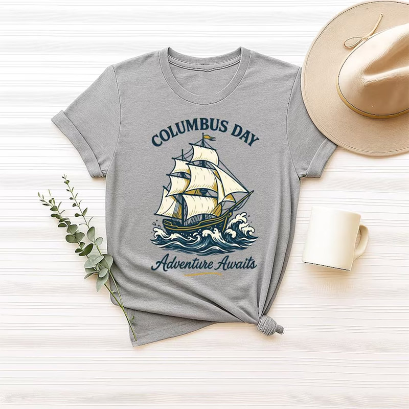 Adventure Awaits Happy Columbus Day Comfort Colors T-shirt Adventure Awaits Happy Columbus Day Comfort Colors T-shirt