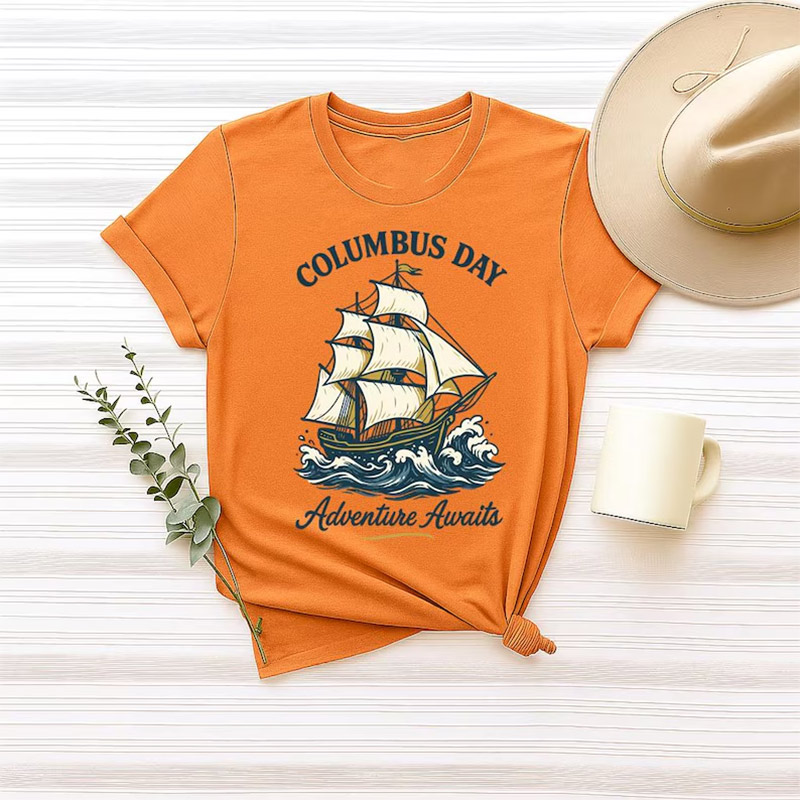 Adventure Awaits Happy Columbus Day Comfort Colors T-shirt Adventure Awaits Happy Columbus Day Comfort Colors T-shirt