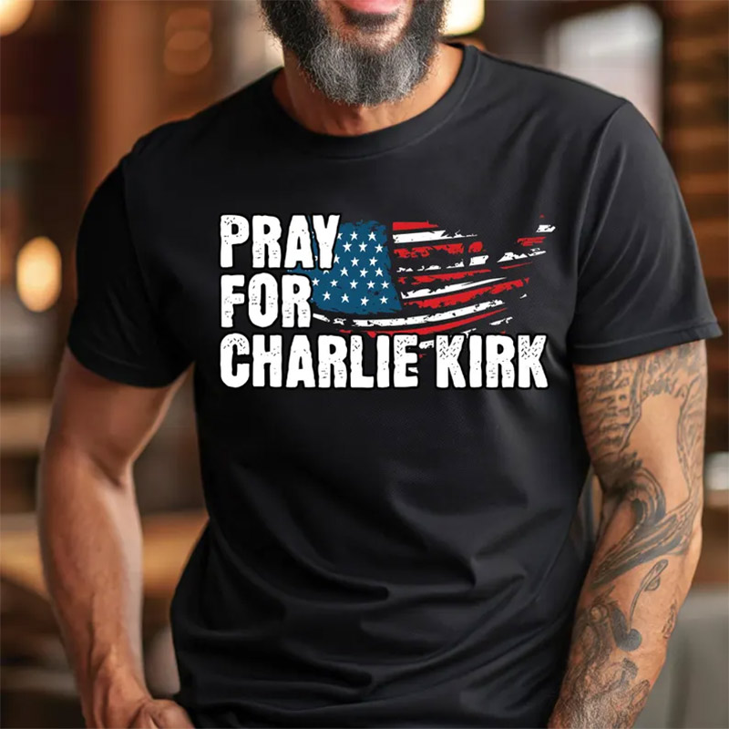 Pray For Charlie Kirk American Flag Shirt Pray For Charlie Kirk American Flag Shirt